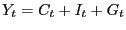 $\displaystyle Y_{t}=C_{t}+I_{t}+G_{t}$