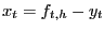 $ x_{t} =f_{t,h} -y_{t} $