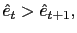 $ \hat{e}_{t}>\hat{e}_{t+1},$