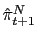 $ \hat{\pi}_{t+1}^{N}$