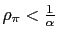 $ \rho_{\pi}<\frac{1}{\alpha}$