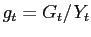 $ g_{t} = G_{t}/Y_{t}$