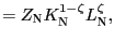 $\displaystyle =Z_{\text{\textsc{N}}}K_{\text{\textsc{N}}}^{1-\zeta }L_{ \text{\textsc{N}}}^{\zeta},$