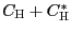 $ C_{\text{\textsc{H}}}+C_{\text{\textsc{H}} }^{\ast}$