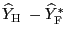 $ \widehat{Y}_{\text{\textsc{H} } }-\widehat{Y}_{\text{\textsc{F}}}^{\ast}$