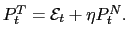 $ P_{t} ^{T}=\mathcal{E}_{t}+\eta P_{t}^{N}.$