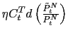 $ \eta C_{t}^{T}d\left( \frac{\tilde{P} _{t}^{N}}{P_{t}^{N}}\right) $