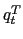 $ q_{t}^{T}$
