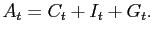 $\displaystyle A_{t} = C_{t} + I_{t} + G_{t}.$