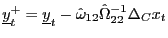 $ \underline{y}_{t}^{+}=\underline{y}_{t}-\hat{\omega}_{12}\hat{\Omega }_{22}^{-1}\Delta_{C}x_{t}$