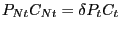 $ P_{Nt} C_{Nt} =\delta P_{t} C_{t} $