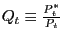 $ Q_{t} \equiv\frac{P_{t}^{\ast}}{P_{t} }$