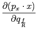 $\displaystyle \frac{\partial(p_{x}\cdot x)}{\partial q_{\frac{f}{R}}}$