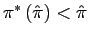 $ \pi^{\ast}\left( \hat{\pi }\right) <\hat{\pi}$
