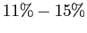 $ 11\%-15\%$