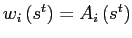 $ w_{i}\left( s^{t}\right) =A_{i}\left( s^{t}\right) $