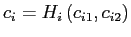 $ c_{i}=H_{i}\left( c_{i1},c_{i2}\right) $