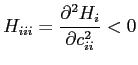 $\displaystyle H_{iii}=\frac {\partial^{2}H_{i}}{\partial c_{ii}^{2}}<0$