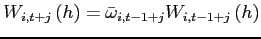 $ W_{i,t+j}\left( h\right) =\bar{\omega}_{i,t-1+j}W_{i,t-1+j}\left( h\right) $