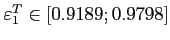 ${\varepsilon}^T_1\in[0.9189;0.9798]$