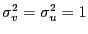 $ \sigma_{v}^{2}=\sigma_{u}^{2}=1$