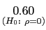 $ \underset{\left( H_{0} :\ \rho=0\right) }{{\small0.60}}$