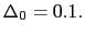 $ \Delta_{0}=0.1.$