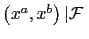 $ \left( x^{a},x^{b}\right) \vert\mathcal{F}\;$
