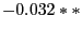 $-0.032**$