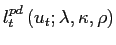 $ l_{t}^{pd}\left( u_{t};\lambda ,\kappa,\rho\right) $