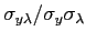 $ \sigma_{y\lambda}/\sigma_{y}\sigma_{\lambda}$