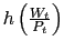 $h\left(\frac{W_t}{P_t}\right)$