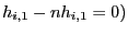 $ h_{i,1} -nh_{i,1} =0)$