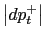 $ \left\vert dp_{t}^{+}\right\vert $