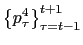 $ \left\{ p_{\tau}^{4}\right\} _{\tau=t-1}^{t+1}$