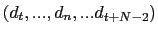 $ \left( d_{t},...,d_{n},...d_{t+N-2}\right) $