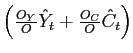 $ \left( \frac{O_{Y}}{O}\hat{Y}_{t}+\frac{O_{C}}{O}\hat{C} _{t}\right) $