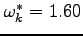 $\omega_k^* = 1.60 $