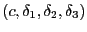 $ \left( c,\delta_{1},\delta _{2},\delta_{3}\right) $