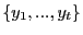 $ \left\{ y_{1},...,y_{t}\right\} $
