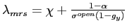 $ \lambda_{mrs} = \chi+ \frac{1-\alpha} {\sigma^{open} ({1-g_{y}})}$