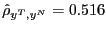 $ \hat{\rho}_{y^{T},y^{N}} =0.516$