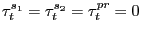 $ \tau^{s_{1}}_{t} = \tau^{s_{2}}_{t} = \tau^{pr}_{t} = 0$