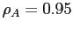 $\rho_A = 0.95$