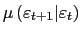 $ \mu\left( \varepsilon _{t+1}\vert\varepsilon_{t}\right) $