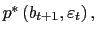 $ p^{\ast}\left( b_{t+1},\varepsilon_{t}\right) ,$