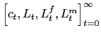 $ \left[ c_{t},L_{t},L_{t}^{f},L_{t}^{m}\right] _{t=0}^{\infty}$