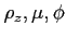 $ \rho_z, \mu, \phi$