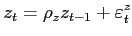 $\displaystyle z_t=\rho_z z_{t-1}+\varepsilon_t^z$