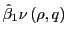 $ \hat{\beta}_{1}\nu\left( \rho,q\right) $